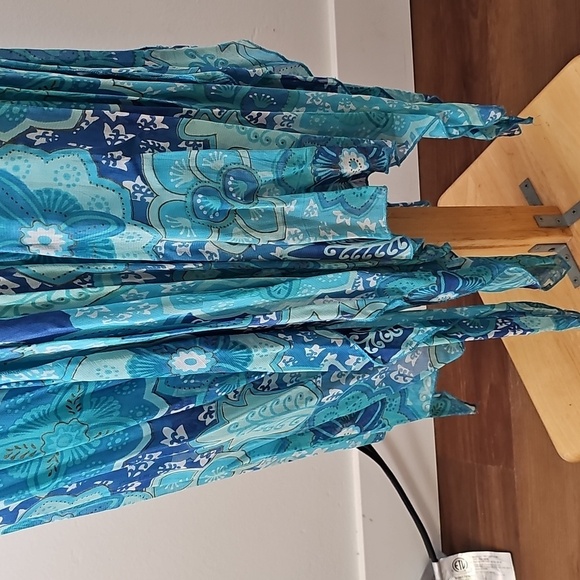 VintageBlue Floral Spaghetti Strap Fairy Dress.  Size Lg. By Z Of Use NYC - Picture 3 of 6